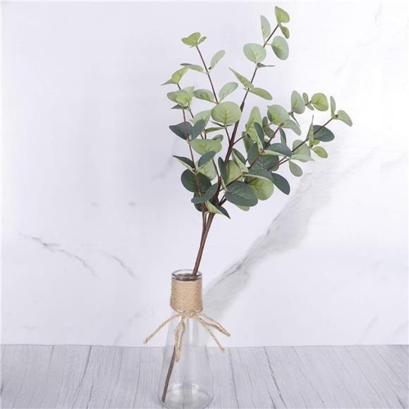 6pcs Artificial Eucalyptus Leaves Stems 25in Tall with 80Leaves FakeSilver Plant - Picture 3 of 7